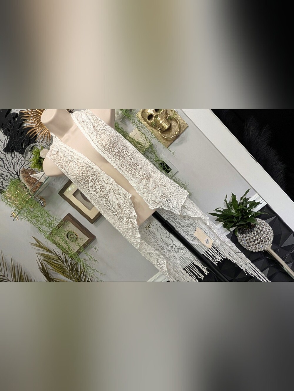 White Embroidery Laced Vest NWT